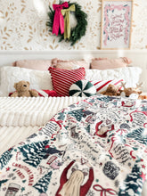 Load image into Gallery viewer, HOLLY &amp; RIBBON • sherpa blanket
