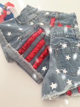 Load image into Gallery viewer, AMERICAN BEAUTY denim sequin shorts (women + kids) FLASH