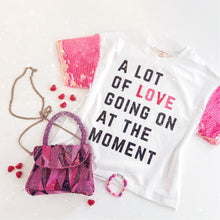 Load image into Gallery viewer, A LOT OF LOVE GOING ON  • sequin sleeve tee (women + kids) (SALE)