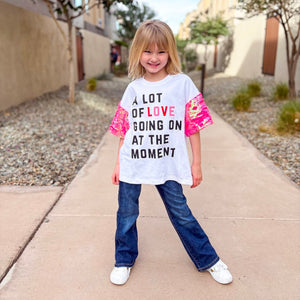 A LOT OF LOVE GOING ON  • sequin sleeve tee (women + kids) (SALE)