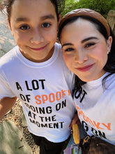 Load image into Gallery viewer, A LOT OF SPOOKY • color block tee (women + kids) SALE