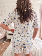 Load image into Gallery viewer, WESTERN• women&#39;s short sleeve button down pj set (two-piece) (SALE)