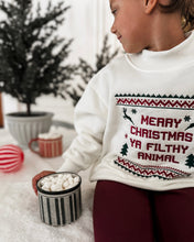 Load image into Gallery viewer, MERRY CHRISTMAS YA FILTHY ANIMAL • embroidered pullover (adults +kids)