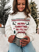 Load image into Gallery viewer, MERRY CHRISTMAS YA FILTHY ANIMAL • embroidered pullover (adults +kids)