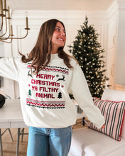 Load image into Gallery viewer, MERRY CHRISTMAS YA FILTHY ANIMAL • embroidered pullover (adults +kids)