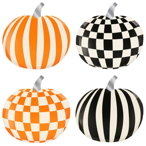 Mod Pattern Pumpkin Plates by Meri Meri (SPOOKY FLASH)
