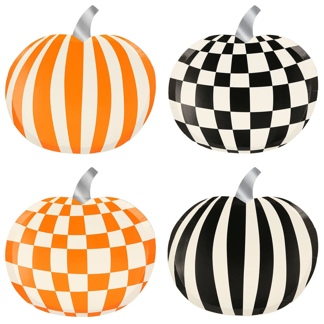 Mod Pattern Pumpkin Plates by Meri Meri (SPOOKY FLASH)