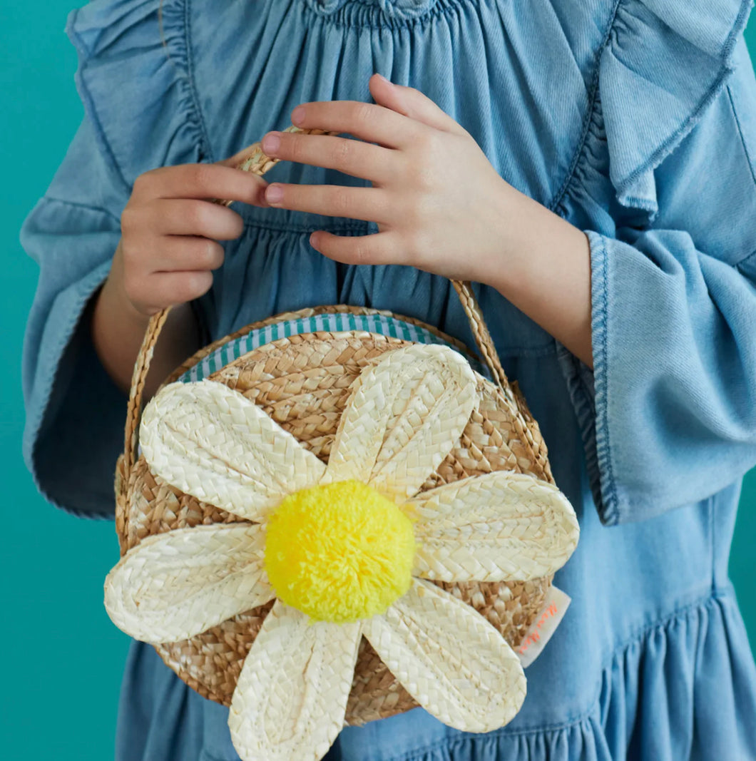 WHITE DAISY STRAW BAG • by Meri Meri
