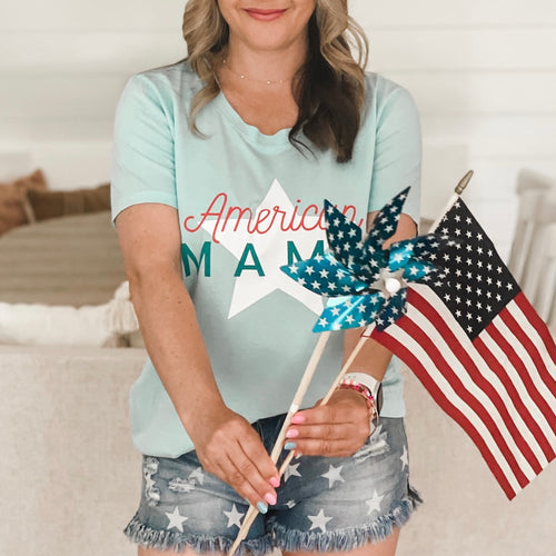 AMERICAN MAMA • women's tee FLASH