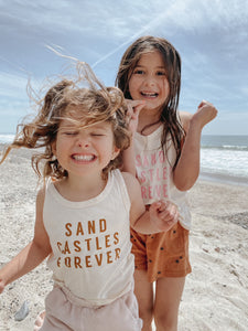SAND CASTLES FOREVER • kids tank (pink ink) (flash)