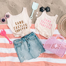 Load image into Gallery viewer, SAND CASTLES FOREVER • kids tank (pink ink) (flash)