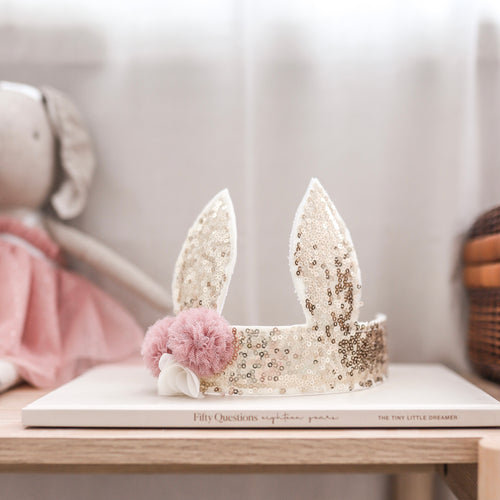 Sequin Bunny Crown by Alimrose