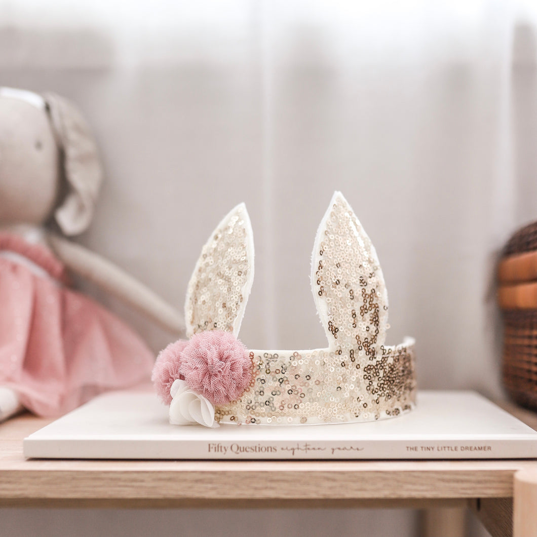Sequin Bunny Crown by Alimrose