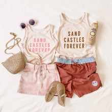 Load image into Gallery viewer, SAND CASTLES FOREVER • kids tank (pink ink) (flash)