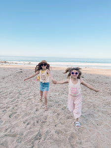 SAND CASTLES FOREVER • kids tank (pink ink) (flash)