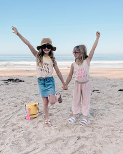 SAND CASTLES FOREVER • kids tank (pink ink) (flash)